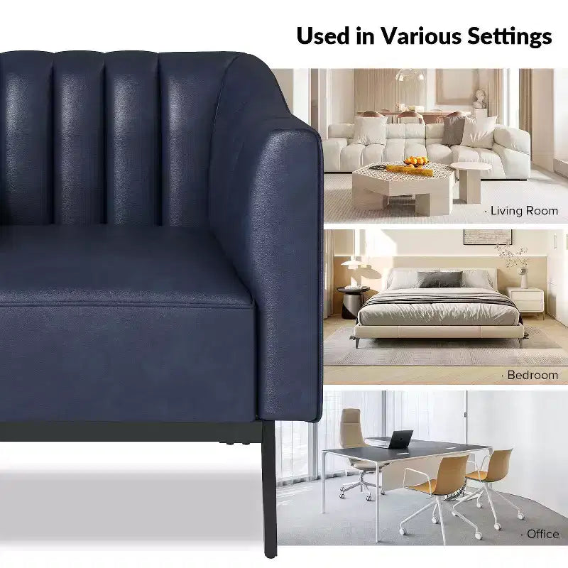 Sedia in similpelle Carsten Industry da 30 pollici con gambe in metallo, set di 2 | HULALA HOME