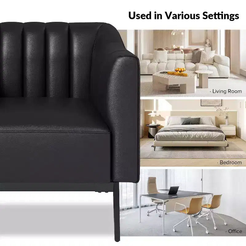 Sedia in similpelle Carsten Industry da 30 pollici con gambe in metallo, set di 2 | HULALA HOME