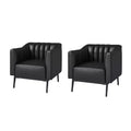 Carsten Industry 30 Wide Faux Leather Chair with Metal Leg Set Of 2| HULALA HOME
