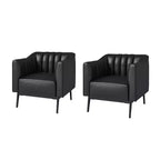 Carsten Industry 30 Wide Faux Leather Chair with Metal Leg Set Of 2| HULALA HOME