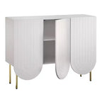 Lifestorey Madia Ingrid Mid-Century Moderna a 3 Ante con Bordi Ondulati