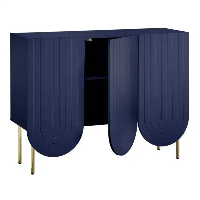Lifestorey Madia Ingrid Mid-Century Moderna a 3 Ante con Bordi Ondulati