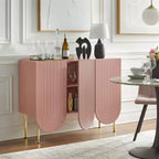 Lifestorey Madia Ingrid Mid-Century Moderna a 3 Ante con Bordi Ondulati