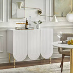 Lifestorey Madia Ingrid Mid-Century Moderna a 3 Ante con Bordi Ondulati