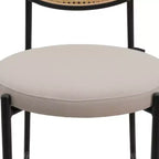LeisureMod Euston Sgabello da bar moderno in vimini con telaio in acciaio nero, per interni, cucina, bancone, sala da pranzo, colazione, posti a sedere per bar, sedia contemporanea