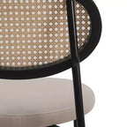 LeisureMod Euston Sgabello da bar moderno in vimini con telaio in acciaio nero, per interni, cucina, bancone, sala da pranzo, colazione, posti a sedere per bar, sedia contemporanea