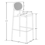 LeisureMod Euston Sgabello da bar moderno in vimini con telaio in acciaio nero, per interni, cucina, bancone, sala da pranzo, colazione, posti a sedere per bar, sedia contemporanea