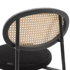 LeisureMod Euston Sgabello da bar moderno in vimini con telaio in acciaio nero, per interni, cucina, bancone, sala da pranzo, colazione, posti a sedere per bar, sedia contemporanea