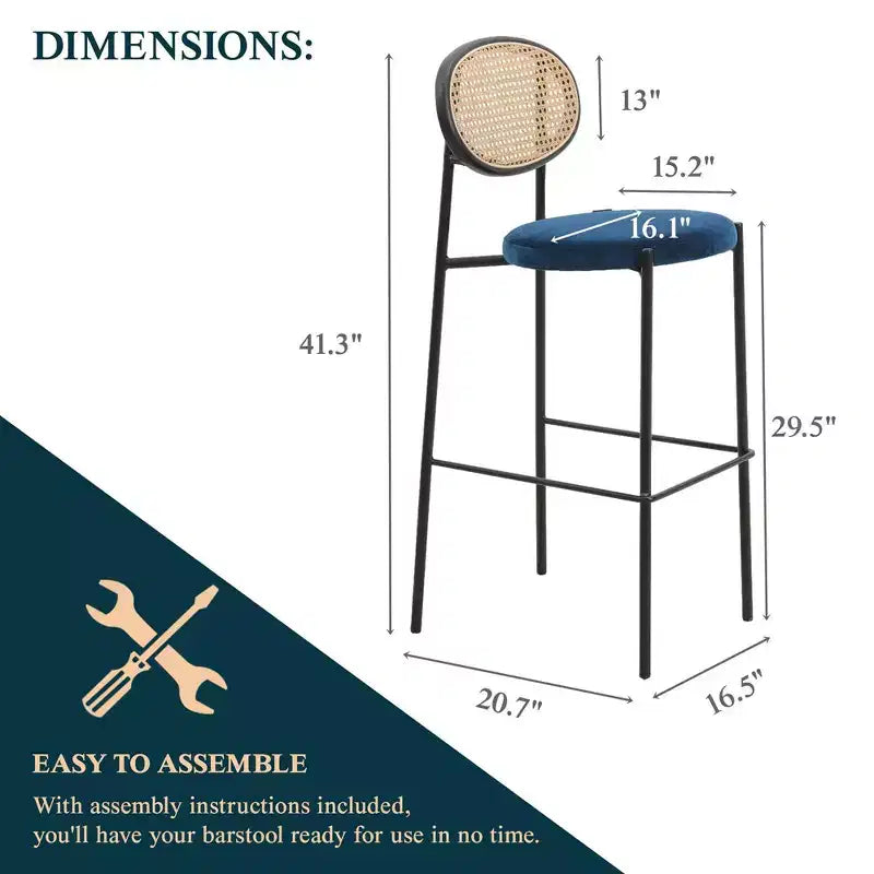 LeisureMod Euston Sgabello da bar moderno in vimini con telaio in acciaio nero, per interni, cucina, bancone, sala da pranzo, colazione, posti a sedere per bar, sedia contemporanea