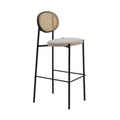 LeisureMod Euston Modern Wicker Bar Stool with Black Steel Frame, Indoor Kitchen, Counter, Dining, Breakfast, Bar Seating, Contemporary Chair