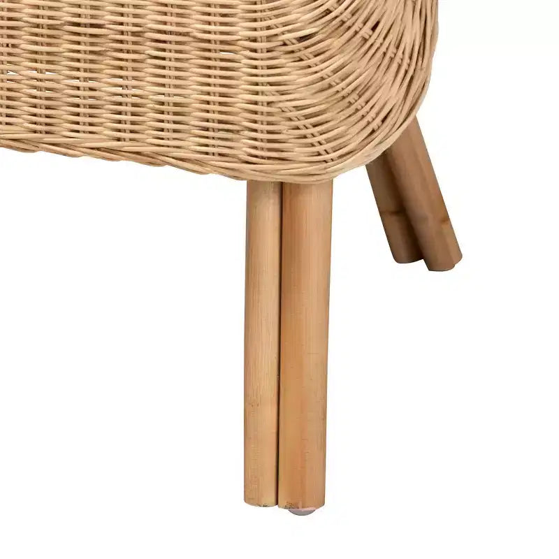 bali & pari Sedia a Braccioli Moderna Bohemien in Rattan Naturale Putri