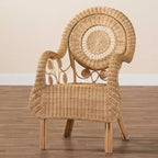 bali & pari Sedia a Braccioli Moderna Bohemien in Rattan Naturale Putri