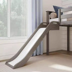 Max & Lily Letto a soppalco basso una piazza e mezza con scivolo, Letto a piattaforma per bambini in legno massello con 14 sponde protettive