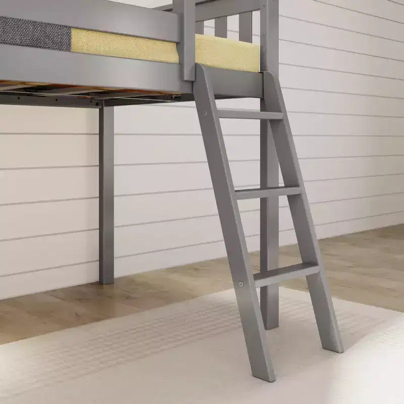 Max & Lily Letto a soppalco basso una piazza e mezza con scivolo, Letto a piattaforma per bambini in legno massello con 14 sponde protettive