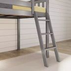 Max & Lily Letto a soppalco basso una piazza e mezza con scivolo, Letto a piattaforma per bambini in legno massello con 14 sponde protettive