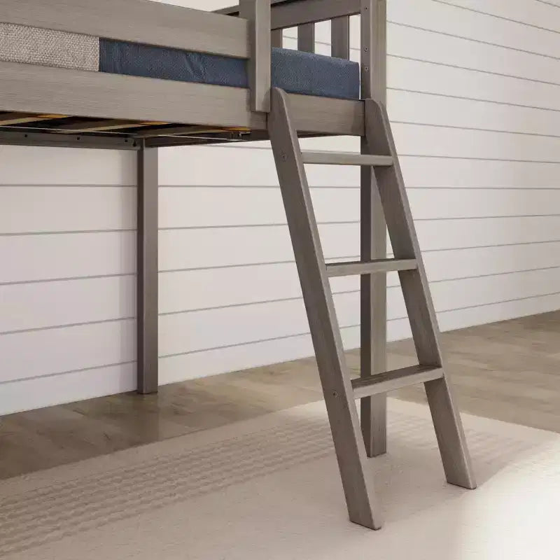 Max & Lily Letto a soppalco basso una piazza e mezza con scivolo, Letto a piattaforma per bambini in legno massello con 14 sponde protettive