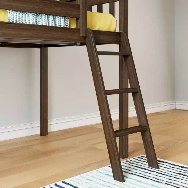 Max & Lily Letto a soppalco basso una piazza e mezza con scivolo, Letto a piattaforma per bambini in legno massello con 14 sponde protettive