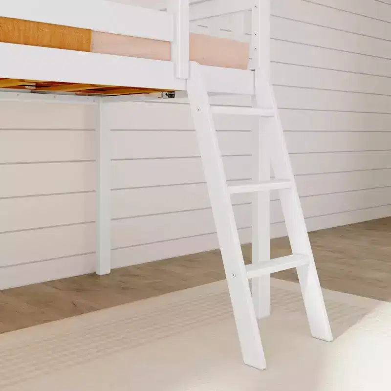 Max & Lily Letto a soppalco basso una piazza e mezza con scivolo, Letto a piattaforma per bambini in legno massello con 14 sponde protettive