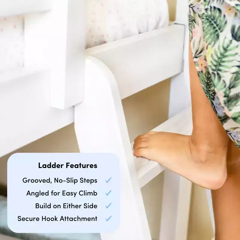 Max & Lily Letto a soppalco basso una piazza e mezza con scivolo, Letto a piattaforma per bambini in legno massello con 14 sponde protettive