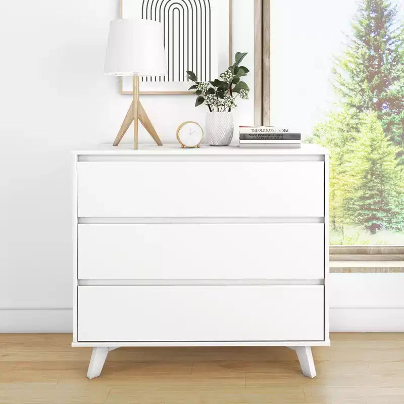 Max & Lily Solid Wood Scandinavian 3-Drawer Dresser