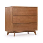 Comodino a 3 cassetti in legno massiccio scandinavo Max & Lily