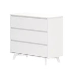 Comodino a 3 cassetti in legno massiccio scandinavo Max & Lily
