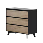 Comodino a 3 cassetti in legno massiccio scandinavo Max & Lily