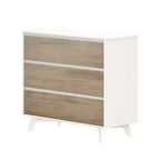 Comodino a 3 cassetti in legno massiccio scandinavo Max & Lily