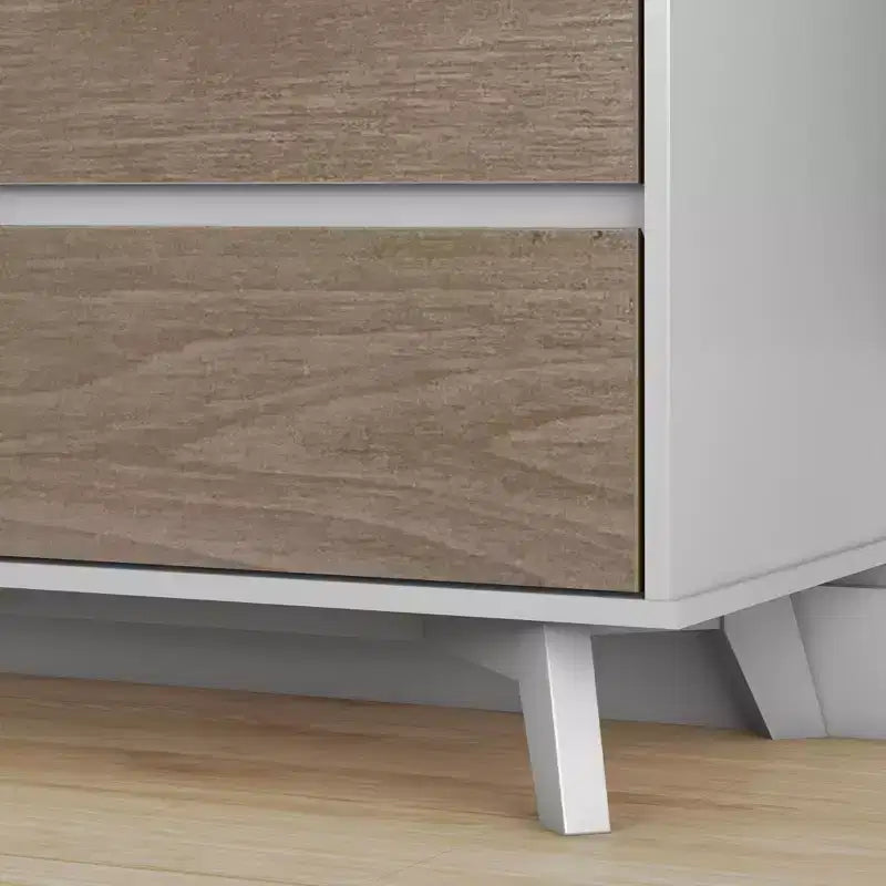 Comodino a 3 cassetti in legno massiccio scandinavo Max & Lily