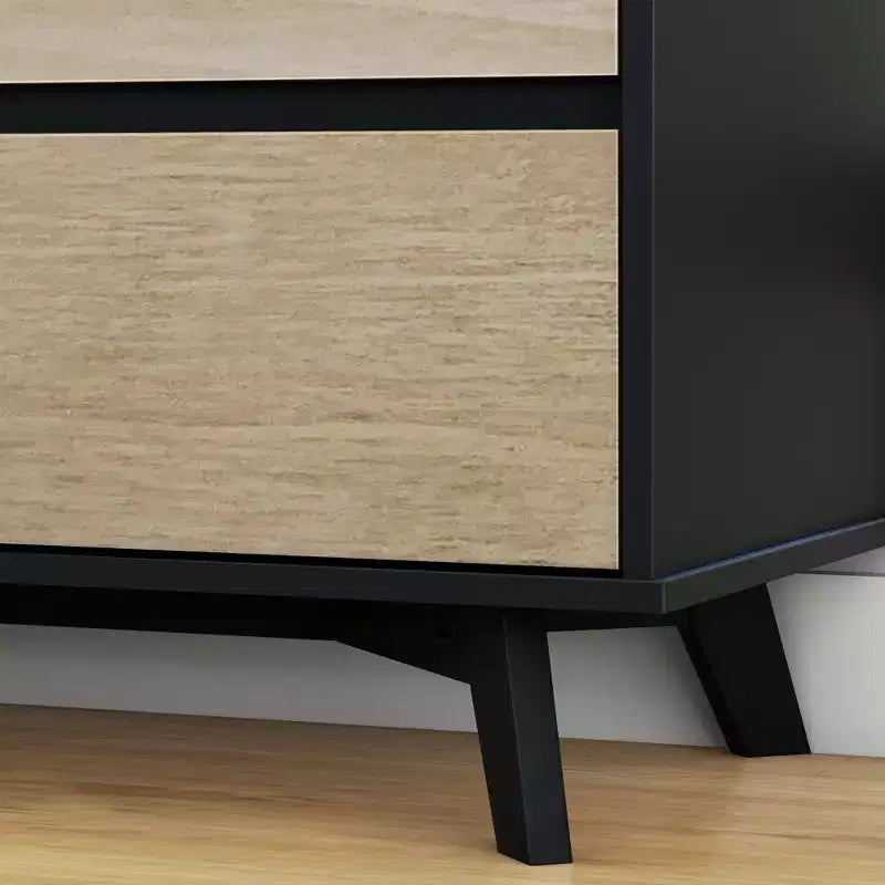 Comodino a 3 cassetti in legno massiccio scandinavo Max & Lily