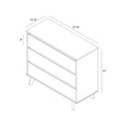 Comodino a 3 cassetti in legno massiccio scandinavo Max & Lily