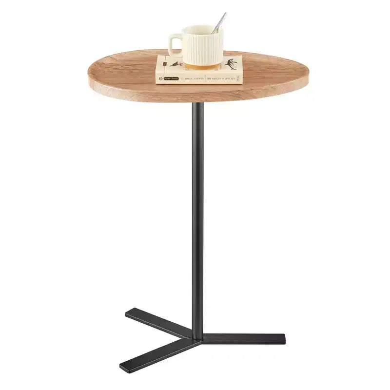 Danya B. 24.25x17.7 Carter Tavolino Laterale Ovale a Goccia Moderno per Divano con Gamba a Piedistallo