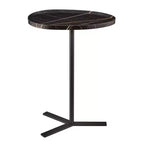 Danya B. 24.25x17.7 Carter Oval Teardrop Modern Couch Side Accent Chair Table with Pedestal Leg