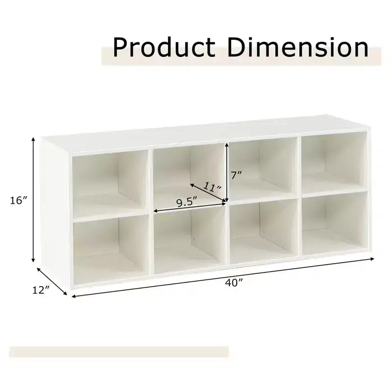 Costway Scarpiera con 8 Scomparti, Capacità di Carico 227 kg, Scarpiera da Ingresso Grigio/Bianco/Nero