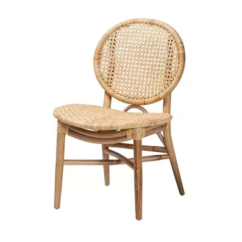 bali & pari Sedia da pranzo in rattan marrone naturale stile bohémien moderno Osaka