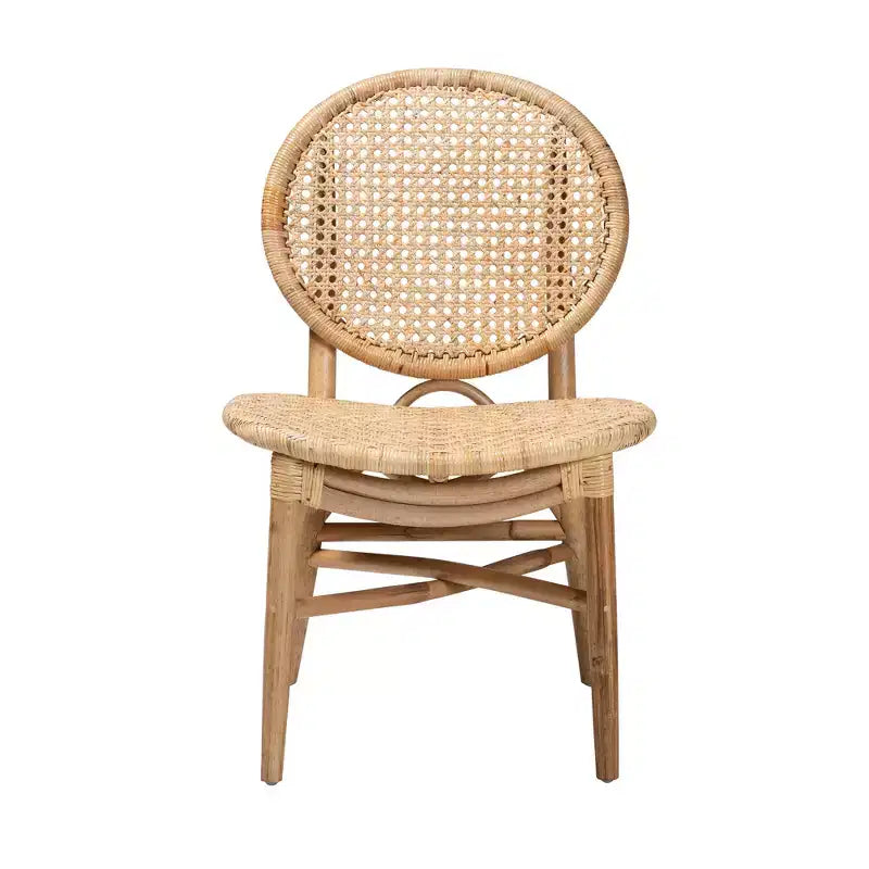 bali & pari Sedia da pranzo in rattan marrone naturale stile bohémien moderno Osaka