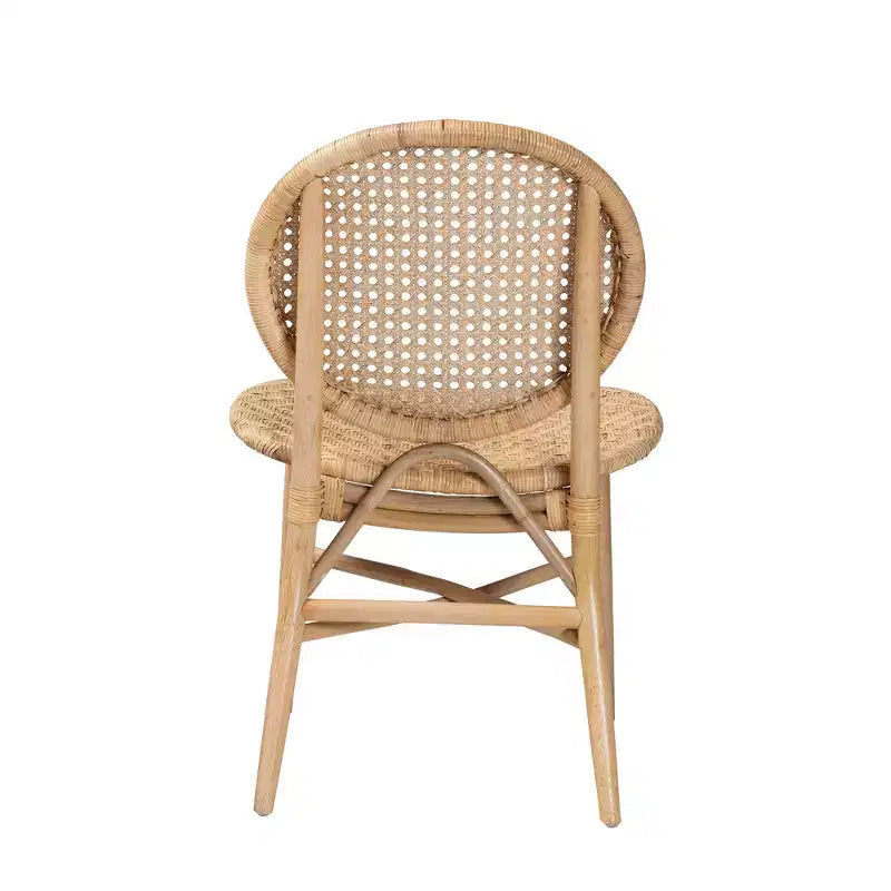 bali & pari Sedia da pranzo in rattan marrone naturale stile bohémien moderno Osaka