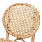 bali & pari Sedia da pranzo in rattan marrone naturale stile bohémien moderno Osaka
