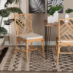 bali & pari Rio Modern Bohemian Natural Brown Rattan Dining Chair
