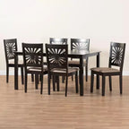 Set da pranzo moderno Baxton Studio Olympia in tessuto e legno
