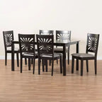 Set da pranzo moderno Baxton Studio Olympia in tessuto e legno