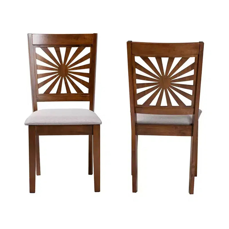 Set di sedie da pranzo moderne Olympia Baxton Studio in tessuto e legno