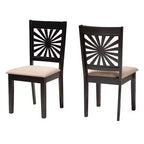 Set di sedie da pranzo moderne Olympia Baxton Studio in tessuto e legno