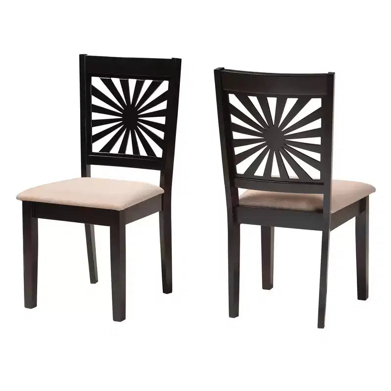 Set di sedie da pranzo moderne Olympia Baxton Studio in tessuto e legno
