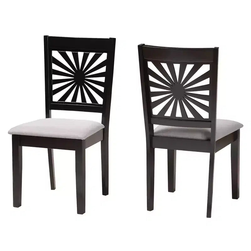 Set di sedie da pranzo moderne Olympia Baxton Studio in tessuto e legno