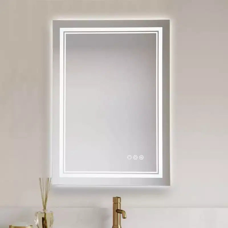 Specchio da bagno a LED C Cattleya rettangolare senza cornice, anti-appannamento, che cambia colore, dimmerabile