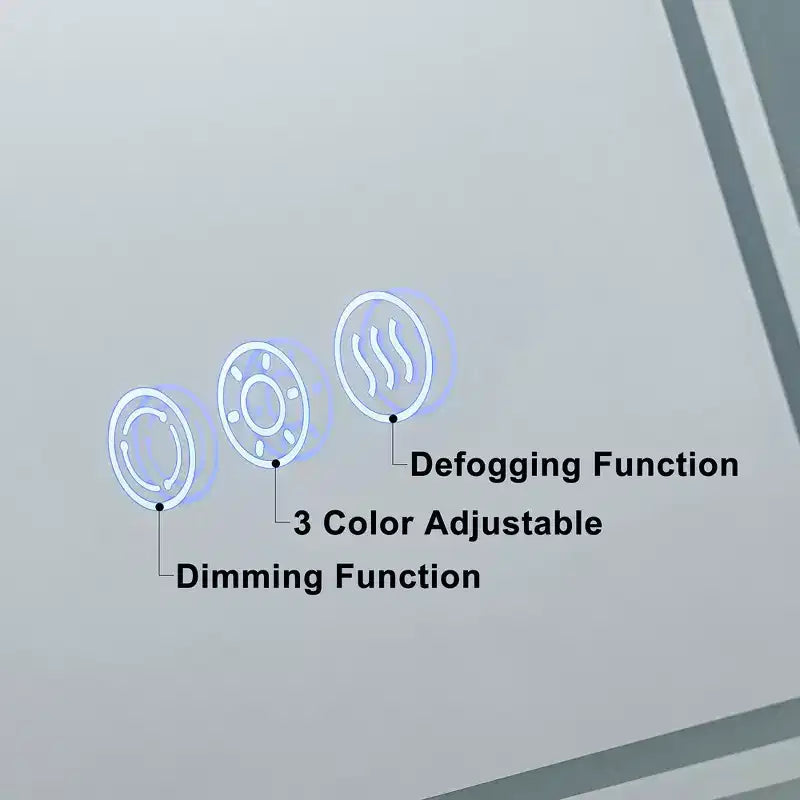 Specchio da bagno a LED C Cattleya rettangolare senza cornice, anti-appannamento, che cambia colore, dimmerabile