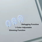 Specchio da bagno a LED C Cattleya rettangolare senza cornice, anti-appannamento, che cambia colore, dimmerabile