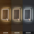 Specchio da bagno a LED C Cattleya rettangolare senza cornice, anti-appannamento, che cambia colore, dimmerabile