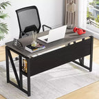 Scrivania Lantine 55 per computer con cassettiera mobile a 2 cassetti, scrivania direzionale moderna a L con ripiani portaoggetti per l'ufficio domestico